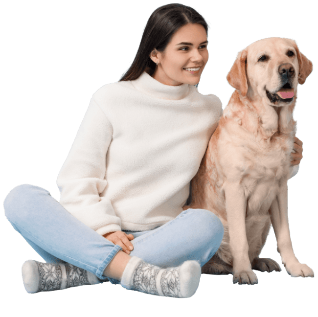 mujer y perro
